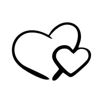 Heart of two Stock Illustration