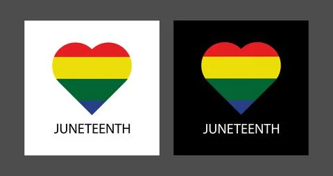 Heart two style in juneteenth month; Stock Illustration