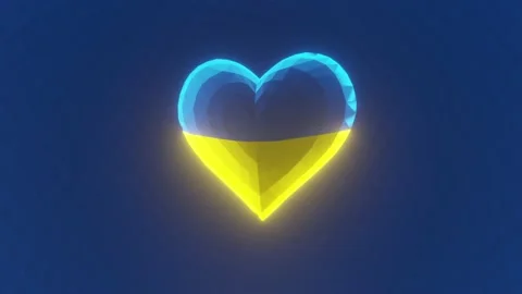 Heart with Ukrainian flag 3D render illustration Stock Footage 173768572