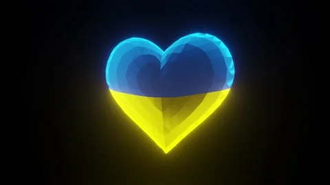 Heart with Ukrainian flag 3D render illustration Stock Footage 175401040