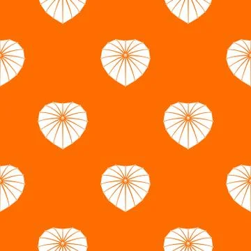 Heart umbrella pattern vector orange Illustrazione stock