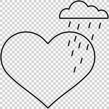 Heart under a rain cloud Stock Illustration