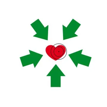 Heart under a sight 库存插图