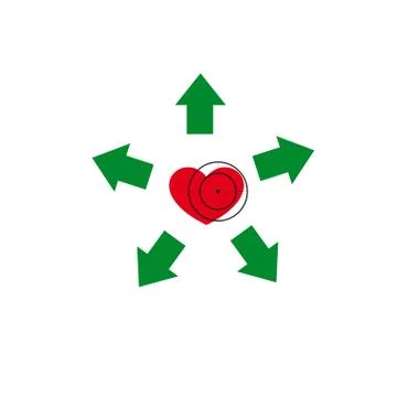 Heart under a sight 库存插图