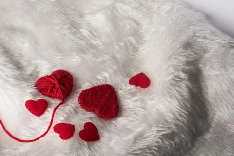 Heart, valentines day, top view, red heart Valentines Day concept With copy s 库存照片