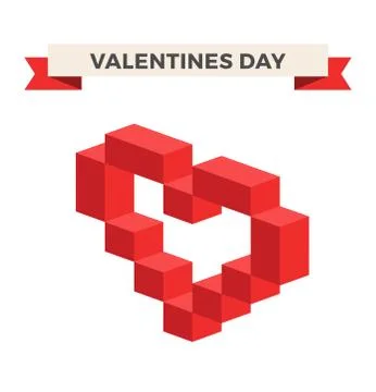 Heart vector 3d isometric icon Stock Illustration