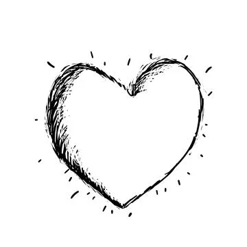 Heart vector drawing Ilustração Stock