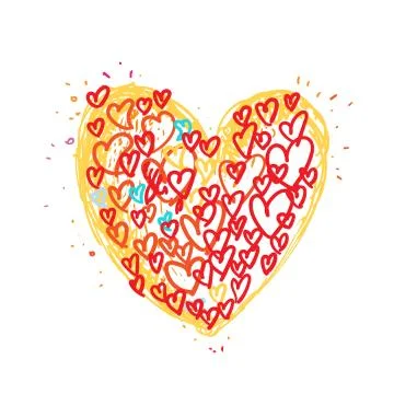 Heart vector drawing Ilustração Stock