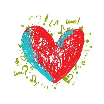 Heart vector drawing Stockillustratie