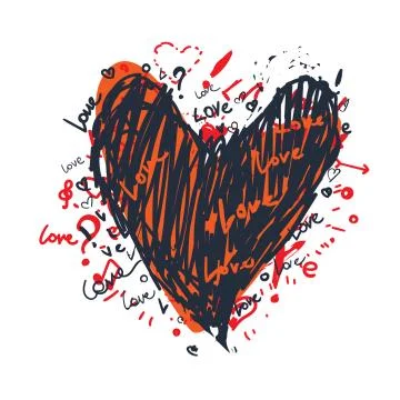 Heart vector drawing Stockillustratie