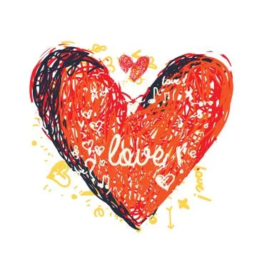 Heart vector drawing Illustration