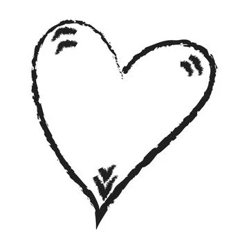 Heart vector. Hand drawn icon. Trendy black doodle heart isolated on white Stock Illustration