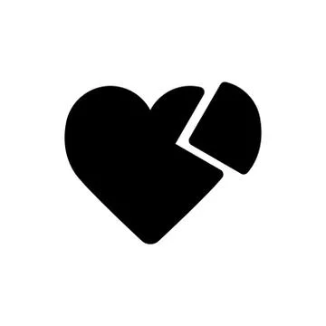 Heart vector icon. Black and white love illustration. Solid linear icon of heart Illustrazione stock