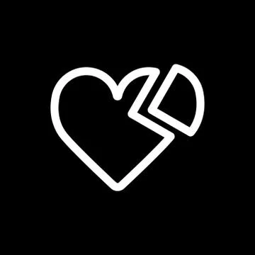 Heart vector icon. Black and white love illustration. Outline linear icon of Stock Illustration