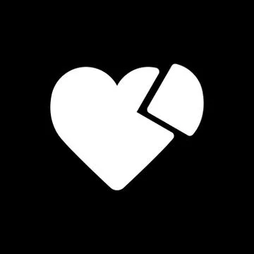 Heart vector icon. Black and white love illustration. Solid linear icon of heart Stock Illustration