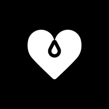 Heart vector icon. Black and white love illustration. Solid linear icon of heart Stock Illustration