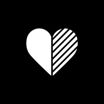 Heart vector icon. Black and white love illustration. Solid linear icon of heart イラスト素材