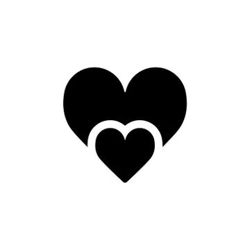Heart vector icon. Black and white love illustration. Solid linear icon of heart 스톡 일러스트