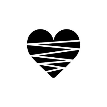 Heart vector icon. Black and white love illustration. Solid linear icon of heart Stock Illustration