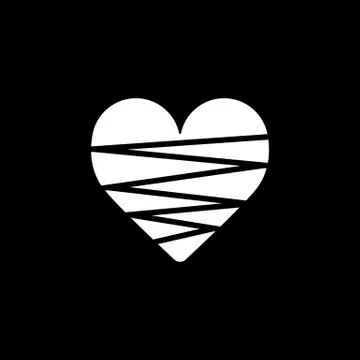 Heart vector icon. Black and white love illustration. Solid linear icon of heart 스톡 일러스트