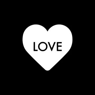Heart vector icon. Black and white love illustration. Solid linear icon of heart Stock Illustration