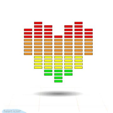 Heart vector icon. Eq, equalizer scale heart. Love symbol. Valentines day. Stock Illustration