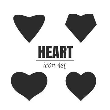 Heart vector icon set. Heart symbol collection Stock Illustration