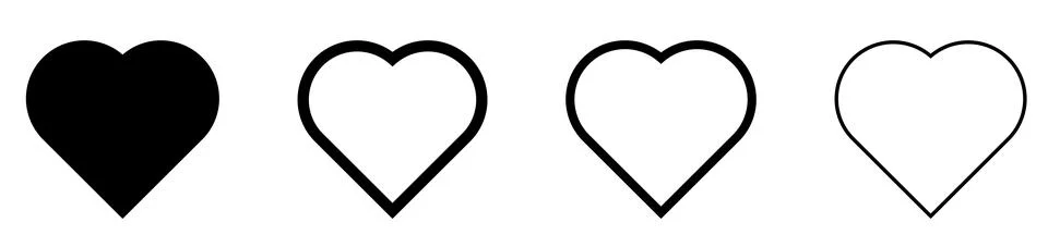 Heart vector icons set Stock Illustration