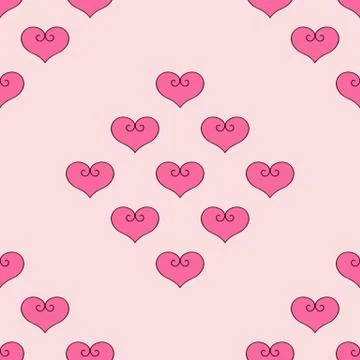 Heart vector illustration. Fabric for bed linen. Stock Illustration