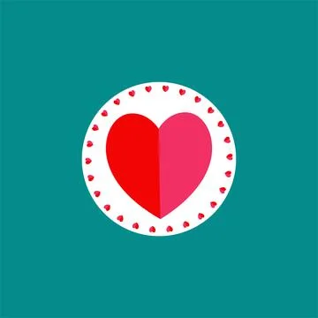 Heart Vector illustration on a green background Stock Illustration