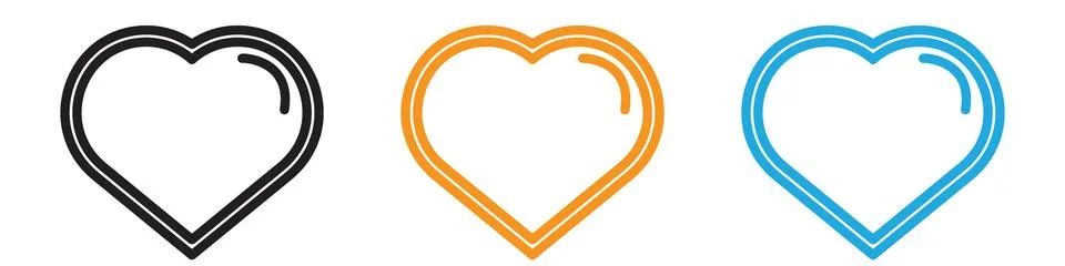 Heart vector logo set collection for web app ui Stock Illustration