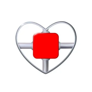 Heart Vector red plate icon, Love symbol. Valentines day sign, emblem. Stock Illustration