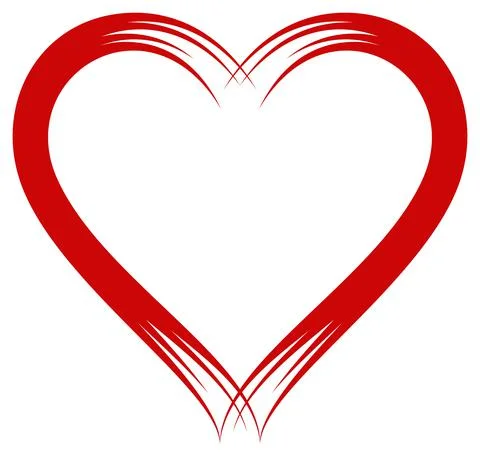 Heart vector in red. White isolated background. Stock Illustration