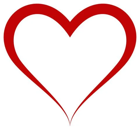 Heart vector in red. White isolated background. Stock Illustration