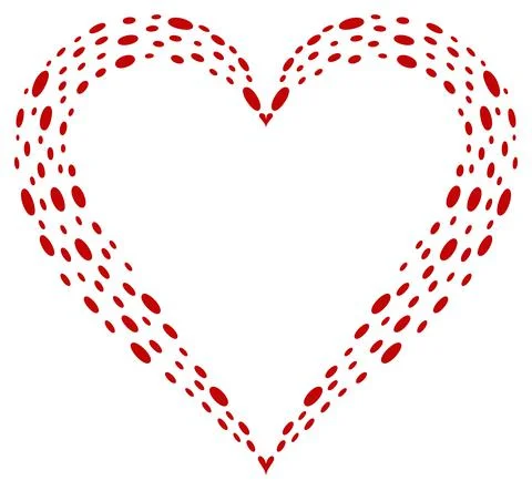 Heart vector in red. White isolated background. Stock Illustration