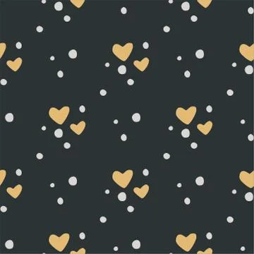 Heart vector seamless boho pattern. Stock-Illustration