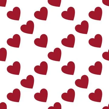 Heart vector seamless pattern - love simple background Illustrazione stock
