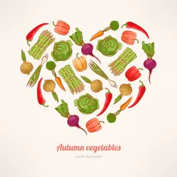 Heart of vegetables Stock Illustration