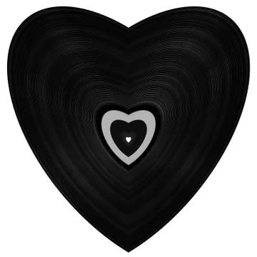 Heart vinyl record - isolated object Stock Illustration
