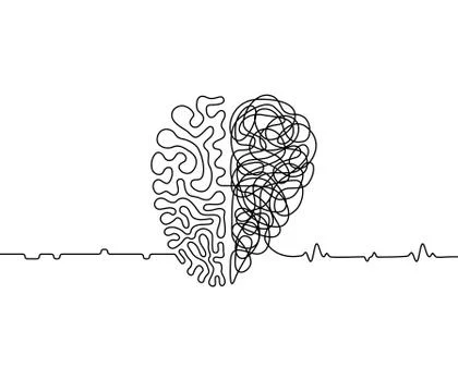 Heart vs brain Stock Illustration