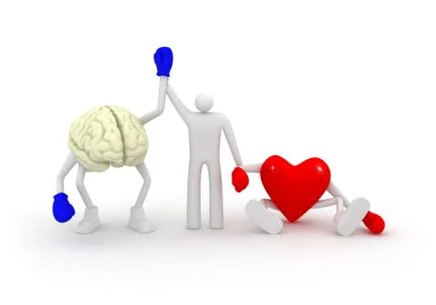 Heart vs mind. Stock Illustration