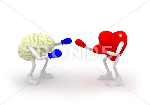 Heart vs mind. Stock Illustration