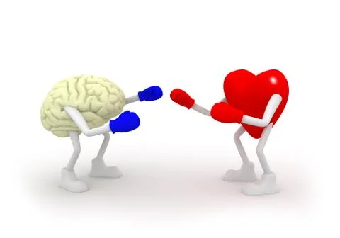 Heart vs mind. Stock Illustration