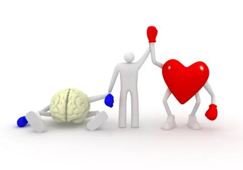 Heart vs mind. Stock Illustration