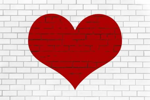 Heart on wall Foto stock