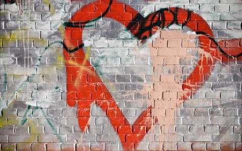 Heart on the wall Stock Photos