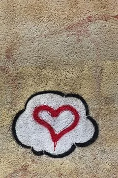 Heart on a wall Stock Photos