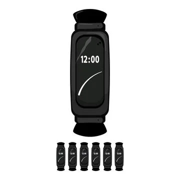 Heart watch tracker cartoon vector graphic Ilustración de archivo