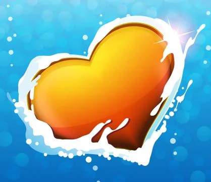 Heart in water Stock Illustration