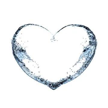 Heart of water splashes Stock Illustration